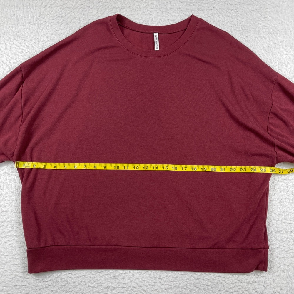 Fabletics Sweatshirt Womens XL Burgundy Cinch Tie Cuff‎ Long Sleeve Athleisure - Picture 4 of 7